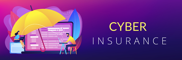 Image showing Cyber insurance concept banner header.