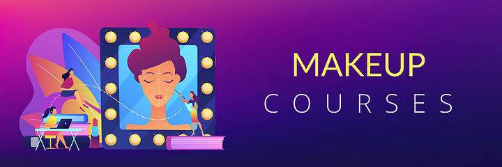 Image showing Makeup courses concept banner header.