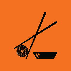 Image showing Sushi with sticks icon