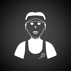Image showing Tennis woman athlete head icon