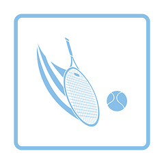 Image showing Tennis racket hitting a ball icon