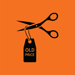 Image showing Scissors cut old price tag icon