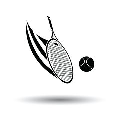 Image showing Tennis racket hitting a ball icon