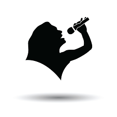 Image showing Karaoke womans silhouette icon