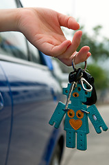 Image showing Holding car key