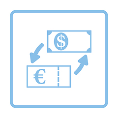 Image showing Currency dollar and euro exchange icon