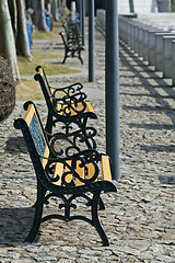 Image showing Row of benches
