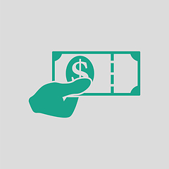 Image showing Hand holding money icon