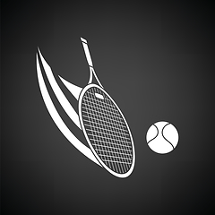 Image showing Tennis racket hitting a ball icon