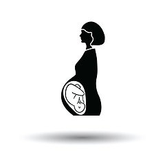 Image showing Pregnant woman with baby icon