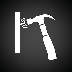Image showing Icon of hammer beat to nail