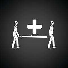 Image showing Soccer medical staff carrying stretcher icon