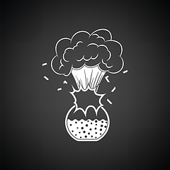 Image showing Icon explosion of chemistry flask