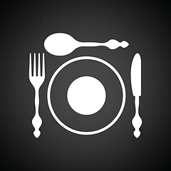 Image showing Silverware and plate icon 