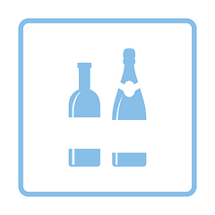 Image showing Wine and champagne bottles icon