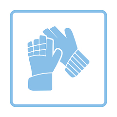 Image showing Soccer goalkeeper gloves icon