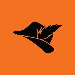 Image showing Hunter hat with feather  icon