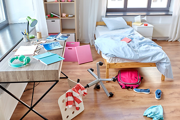 Image showing messy home or kid's room with scattered stuff