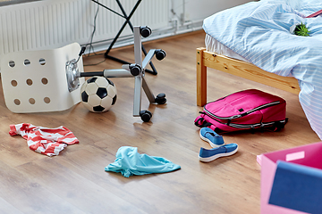 Image showing messy home or kid's room with scattered stuff