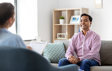 Image showing man and psychologist at psychotherapy session