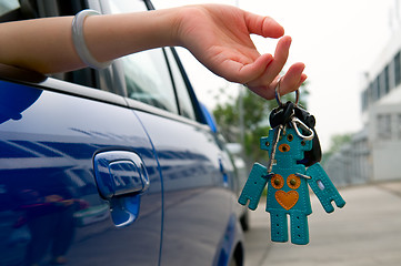Image showing Holding car key