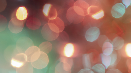 Image showing Multicolored defocused bokeh lights background - horizontal wallpaper, poster