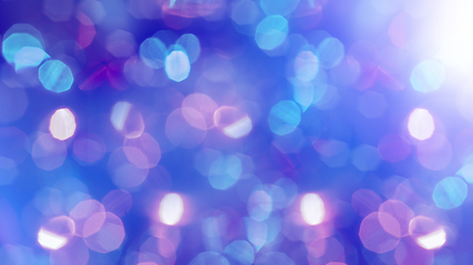 Image showing Multicolored defocused bokeh lights background - horizontal wallpaper, poster