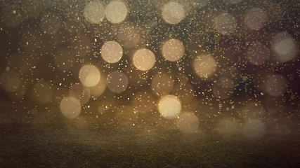 Image showing Multicolored defocused bokeh lights background - horizontal wallpaper, poster