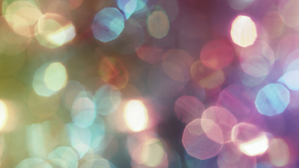 Image showing Multicolored defocused bokeh lights background - horizontal wallpaper, poster