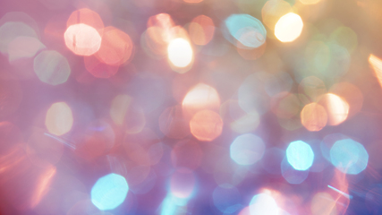 Image showing Multicolored defocused bokeh lights background - horizontal wallpaper, poster