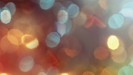 Image showing Multicolored defocused bokeh lights background - horizontal wallpaper, poster