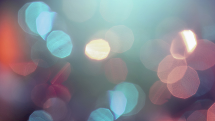 Image showing Multicolored defocused bokeh lights background - horizontal wallpaper, poster