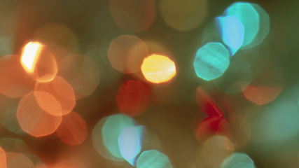 Image showing Multicolored defocused bokeh lights background - horizontal wallpaper, poster