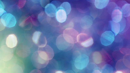 Image showing Multicolored defocused bokeh lights background - horizontal wallpaper, poster