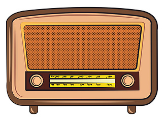 Image showing A vintage radio set vector or color illustration