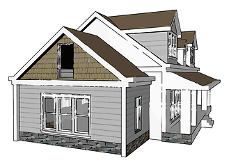 Image showing A typical cottage vector or color illustration