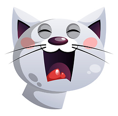 Image showing Angry grey cartoon cat vector illustartion on white background