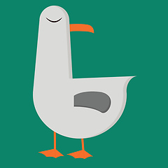 Image showing A cartoon seagull over green background vector or color illustra