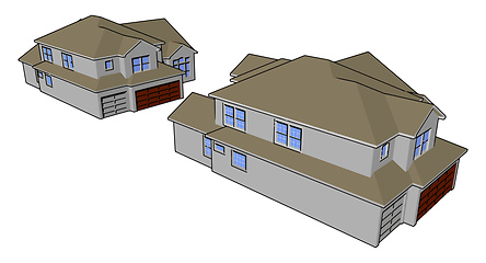 Image showing Permanent or semi permanent residence vector or color illustrati