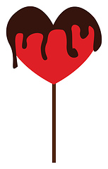 Image showing Clipart of a red-colored candy heart vector or color illustratio