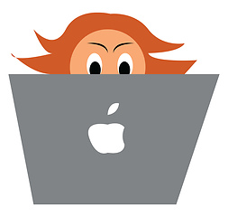 Image showing Programmer with MacBook vector or color illustration