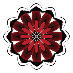 Image showing A black spiritual mandala design vector or color illustration