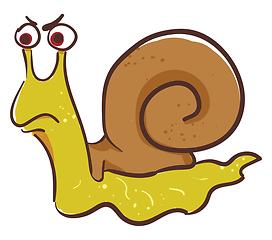 Image showing Painting of an angry snail vector or color illustration