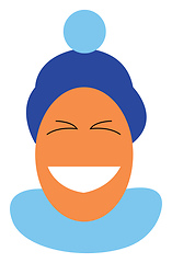 Image showing Smiling boy in pompom hat vector or color illustration