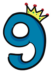 Image showing Queen number 9/Emoji Q number vector or color illustration