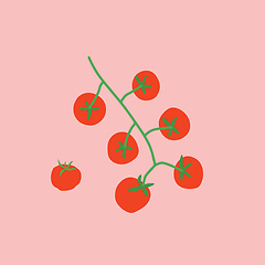 Image showing Bunch of tomatoes vector or color illustration