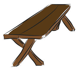 Image showing Brown wood table from boards illustration basic RGB vector on wh