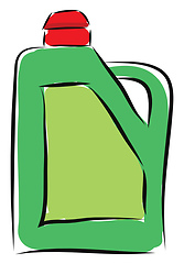 Image showing Cartoon green canister of acid vector illustration on white back