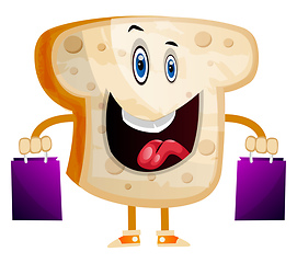 Image showing Shopping Bread illustration vector on white background