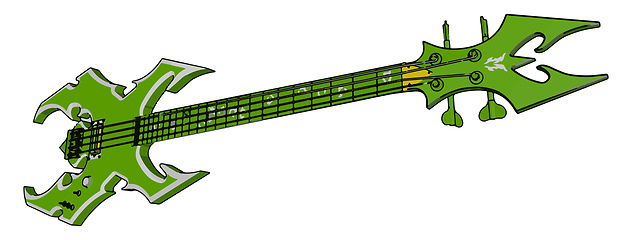 Image showing A guitar with four string picture vector or color illustration